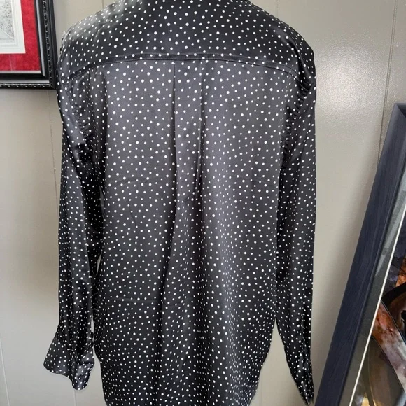 Gloria Vanderbilt Black and White Polka Dot women’s Shirt. - Picture 2 of 16